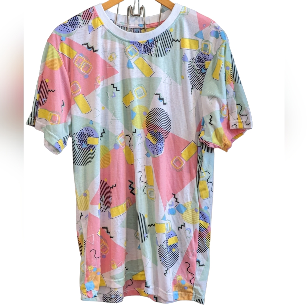 Drill Clothing Co. Oh Snap 1980s Pastel Party Triangle T Shirt Size XL